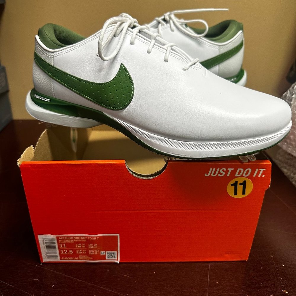 Nike Mens White Green Air Zoom Victory Tour 2 DJ6589-102 Athletic Golf Shoes 11